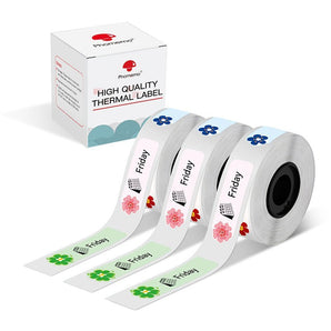 Phomemo 12x40mm Flowers Thermal Label for D30/D35/Q30/Q30S - Phomemo