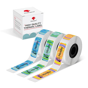 Phomemo 12x40mm Pink&Green&Blue Patterns Labels for D30/D35/Q30/Q30S - Phomemo