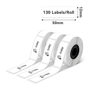 Phomemo 12x50mm White Thermal Labels for D30/D35/Q30/Q30S - Phomemo