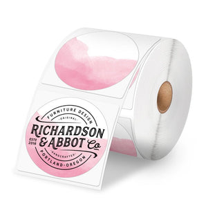 Phomemo 2" Pink Round Thermal Label Sticker for Shipping Label Printer - Phomemo