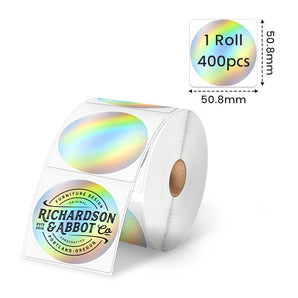 Phomemo 2" Silver Thermal Holographic Sticker for Shipping Label Printer - Phomemo