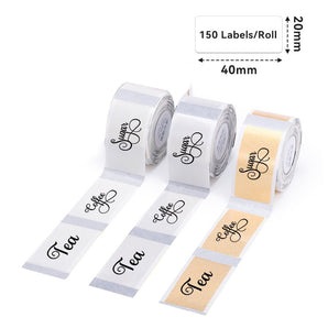 Phomemo 20x40mm Transparent&Golden&Silver Thermal Adhesive Labels for D50 - Phomemo