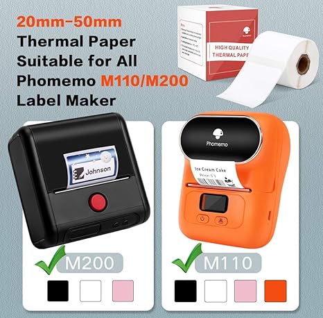 Phomemo 25×38mm Cable Label/Wire Thermal Label for M110/M200/M150/M120/M220/M221 - 1 Roll - Phomemo