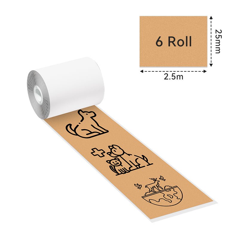 Phomemo 25mm Transparent Sticker Gold Sparkle/Silver Sparkle/Semi - Transparent Small Size Thermal Paper for M02 Pro/M02S/P2S丨6 Rolls - Phomemo