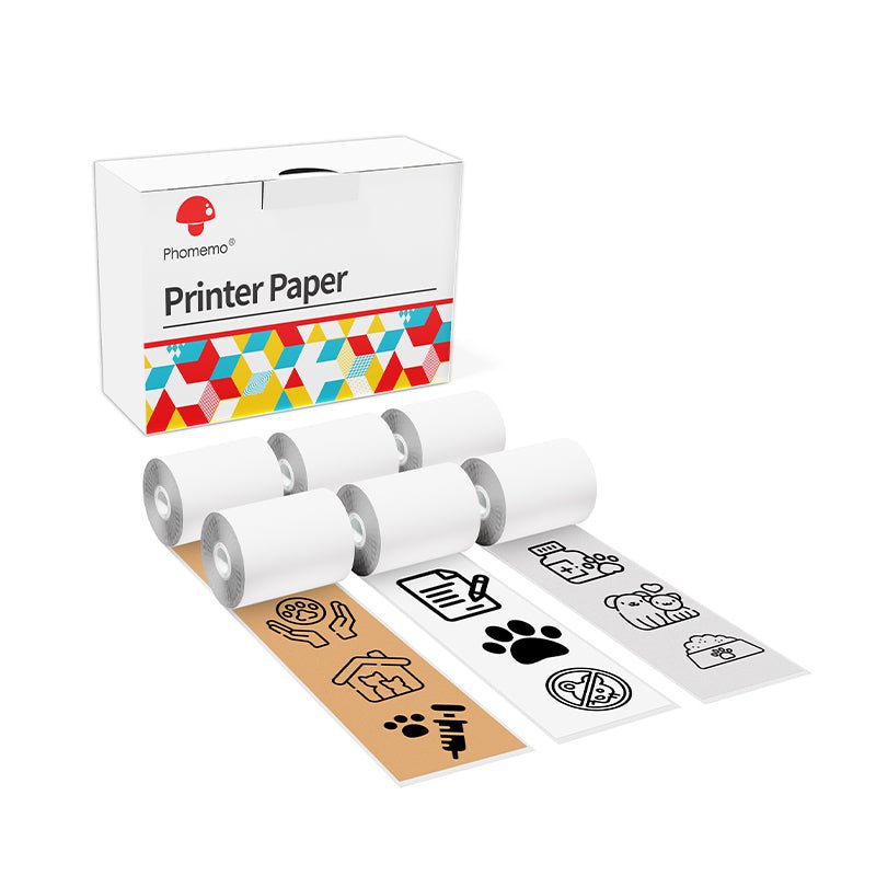 Phomemo 25mm Transparent Sticker Gold Sparkle/Silver Sparkle/Semi - Transparent Small Size Thermal Paper for M02 Pro/M02S/P2S丨6 Rolls - Phomemo