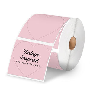 Phomemo 💘3" Pink Heart Thermal Labels for Shipping Label Printer - Phomemo