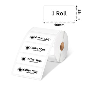 Phomemo 40×15mm White Thermal Label For M110/M120/M200/M220/M221/M150 - 1 Roll - Phomemo