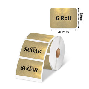 Phomemo 40x30mm Gold Glitter Thermal Label for M110/M220/M221/M200/M120/M150 - 6Roll - Phomemo