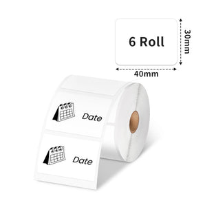 Phomemo 40x30mm White Thermal Label for M110/M220/M221/M120/M200/M150 - 6 Roll - Phomemo