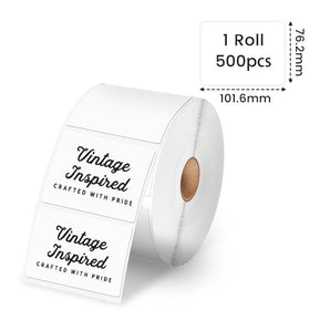 Phomemo 4"x3" White Thermal Label For Shipping Label Printer - Phomemo