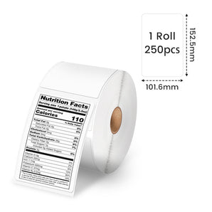 Phomemo 4"x6'' Sticker Label for Shipping Label Printer (250 Labels/Roll) - Phomemo