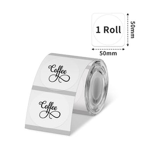Phomemo 50×50mm Round Transparent Thermal Label for M110/M120/M150/M200/M220/M221 - 1 Roll - Phomemo