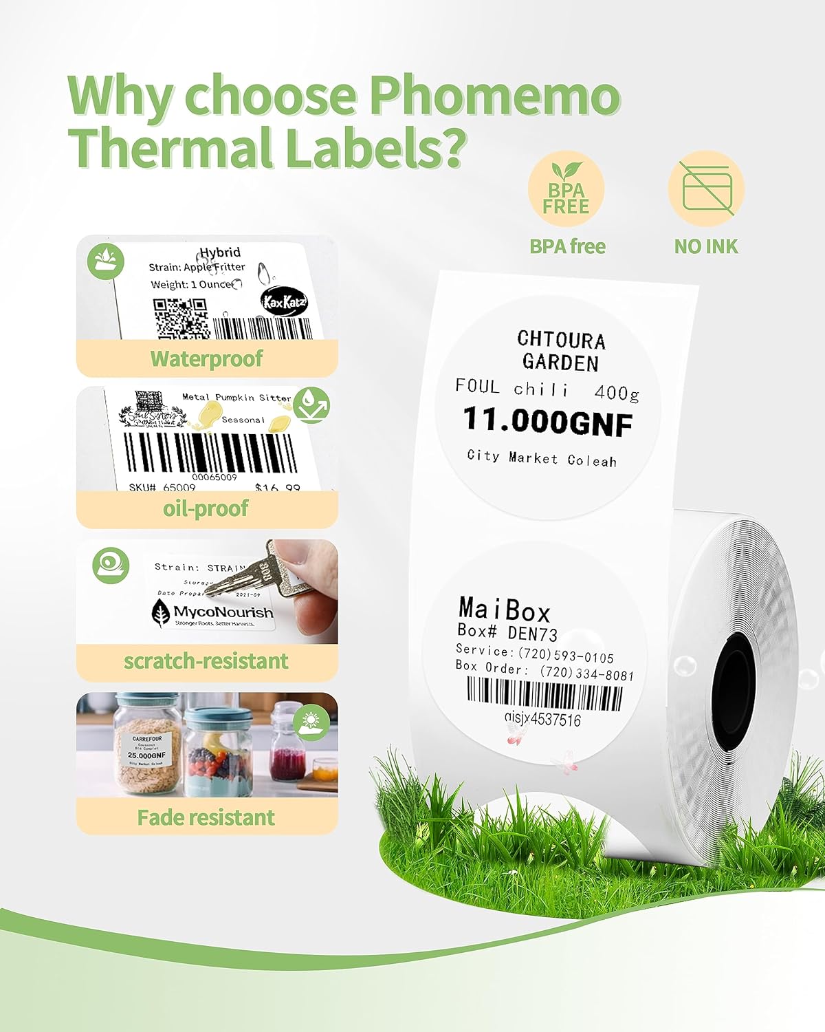 Phomemo 50×50mm Round White Thermal Label For M110/M120/M150/M200/M220/M221 - Phomemo