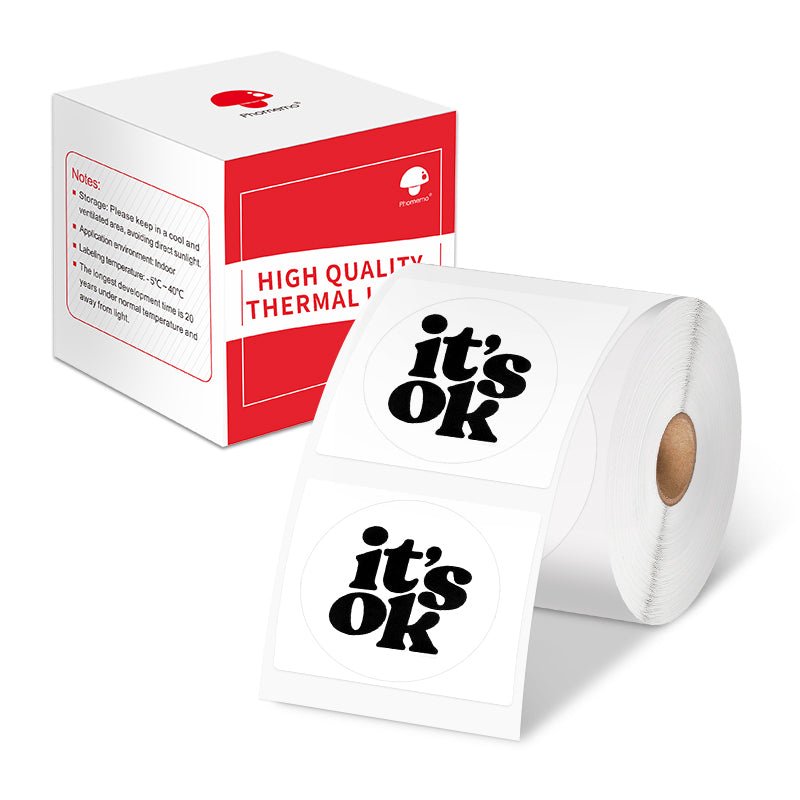 Phomemo 50×50mm Round White Thermal Label For M110/M120/M150/M200/M220/M221 - Phomemo