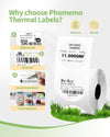 Phomemo 50×50mm Round White Thermal Labels for M110/M220/M150/M120/M200/M221 - 3 Roll - Phomemo