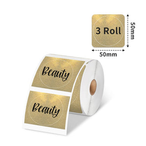 Phomemo 50x50mm Gold Glitter Thermal Label For M110/M120/M150/M200/M220/M221 - Phomemo