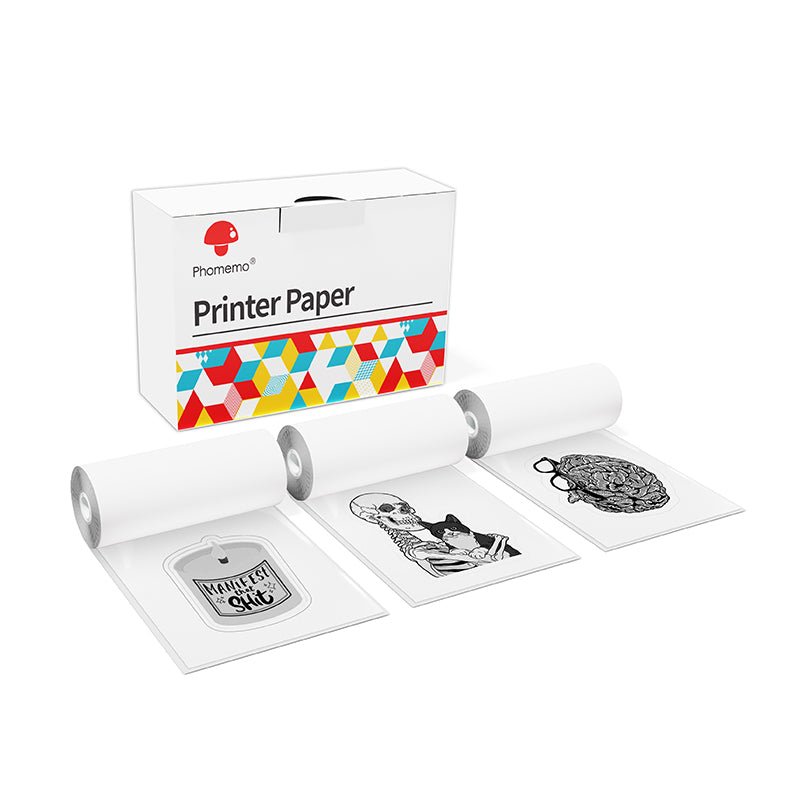 Phomemo 53mm Semi - Transparent Sticker Thermal Paper for M02/M02S/M02Pro/M03/M04S/M04AS/M832/P2S丨3 Rolls - Phomemo
