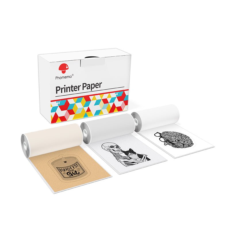 Phomemo 53mm White/Transparent/Gold Sticker Thermal Paper for M02/M02S/M02Pro/M03/M04S/M04AS/M832/P2S丨3 Rolls - Phomemo