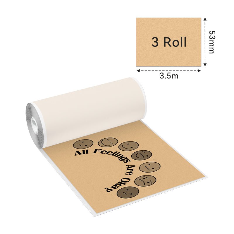 Phomemo 53mm White/Transparent/Gold Sticker Thermal Paper for M02/M02S/M02Pro/M03/M04S/M04AS/M832/P2S丨3 Rolls - Phomemo