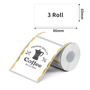 Phomemo 60×86mm Golden wave trim Thermal Label for M200/M220/M221 - 3 Roll - Phomemo