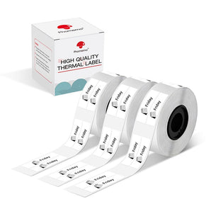 Phomemo 6x22mm Black on White Double - Row Labels for D30/D35/Q30/Q30S - Phomemo