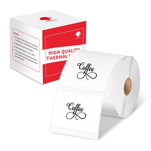 Phomemo 70×70mm Round White Thermal Label For M200/M220/M221 Printer - 1 Roll - Phomemo