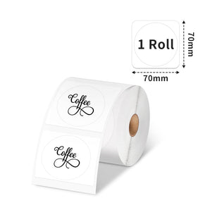Phomemo 70×70mm Round White Thermal Label For M200/M220/M221 Printer - 1 Roll - Phomemo