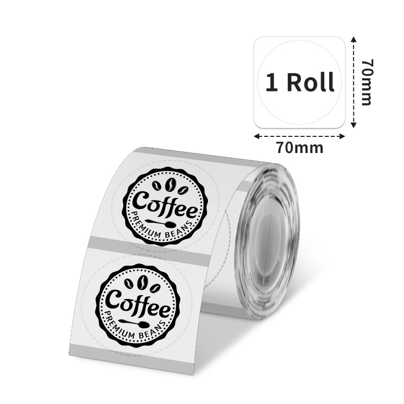 Trans Part Label Phomemo 70×70mm Transparent Round Thermal Label for M200/M220/M221