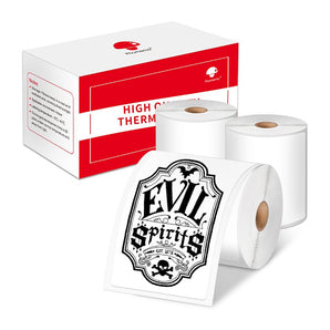 Phomemo 70×80mm White Thermal Label for M220/M200/M221 Printer - 3 Roll - Phomemo