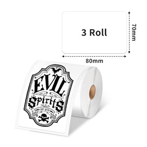 Phomemo 70×80mm White Thermal Label for M220/M200/M221 Printer - 3 Roll - Phomemo