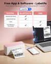 Phomemo Bluetooth Thermal Label Printer, 241BT 4X6 Wireless Shipping Label Printer for Small Business Pink, Standard Printer - Phomemo