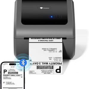 Phomemo Bluetooth Thermal Label Printer 4X6 - D520BT Wireless Shipping Label Printer Build - in Holder, Thermal Label Maker for Return Shipping Package, Compatible with Amazon, USPS, Shopify, Ebay - Phomemo