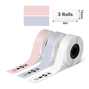 Phomemo Continuous Label for D30/D35/Q30/Q30S | 15mm x 6m 3 Colors - Phomemo