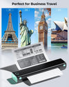 Phomemo Inkless Portable Printer for Travel - Wireless Thermal Printer Compatible with Phone & Laptop, Bluetooth Printers Supports 8.5" X 11" Letter Thermal Paper, Come with Carry Case - Phomemo