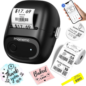 Phomemo Label Maker, M160 Bluetooth Address Label Printer with Different Fonts and Templates, 2 Inch Barcode Label Maker for Small Business, Mailing, Logo, Clothing, Sticker Printer for Phone& PC - Phomemo