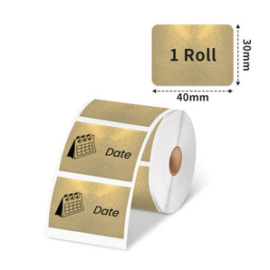 Phomemo Label Maker Original Gold Labels 1.57"x1.18"(40x30mm),Black on Gold, Compatible with Phomemo M110/M120/M200/M220/M221 Label Printer, Multi - Purpose Self - Adhesive Thermal Labels,230PCS/Roll - Phomemo