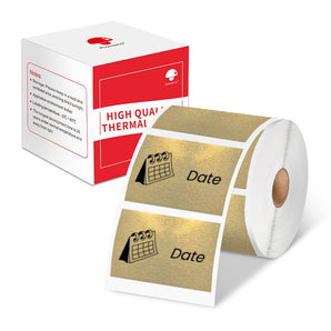 Phomemo Label Maker Original Gold Labels 1.57"x1.18"(40x30mm),Black on Gold, Compatible with Phomemo M110/M120/M200/M220/M221 Label Printer, Multi - Purpose Self - Adhesive Thermal Labels,230PCS/Roll - Phomemo