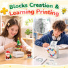 Phomemo M02C Mini Sticker Printer with Christmas Building Blocks Set Bluetooth Thermal Sticker Maker Machine, 4 Pack Christmas Crafts, Christmas Gift for Kids Boys & Girls Ages 6-12+,standard printer - Phomemo