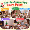 Phomemo M02C Mini Sticker Printer with Christmas Building Blocks Set Bluetooth Thermal Sticker Maker Machine, 4 Pack Christmas Crafts, Christmas Gift for Kids Boys & Girls Ages 6-12+,standard printer - Phomemo