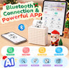 Phomemo M02C Mini Sticker Printer with Christmas Building Blocks Set Bluetooth Thermal Sticker Maker Machine, 4 Pack Christmas Crafts, Christmas Gift for Kids Boys & Girls Ages 6-12+,standard printer - Phomemo