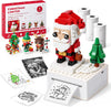 Phomemo M02C Mini Sticker Printer with Christmas Building Blocks Set Bluetooth Thermal Sticker Maker Machine, 4 Pack Christmas Crafts, Christmas Gift for Kids Boys & Girls Ages 6-12+,standard printer - Phomemo