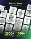 Phomemo M08F Tattoo Stencil Printer, Bluetooth, with 100Pcs Transfer Paper | Thermal, Rechargeable, Compatible with Phone/Tablet/PC, Tattoo Supplies, for Artists & Beginners, Black,Standard Printer - Phomemo
