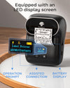Phomemo M110 Label Makers - Barcode Label Printer Bluetooth Label Maker Portable Thermal Printer for Small Business, Address, Barcode, Logo, Clothing, Mailing, Sticker Printers for Phones & PC, Black, Standard Printer - Phomemo