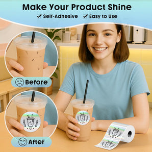 Phomemo M110 Labels, 2"(50X50mm) Round for Phomemo M220 M221 M100 M250 M120 M108 M150 Label Maker, Thermal Sticker Labels for Small Business, Logo Design, Baking Package, Holographic Sticker Paper,for standard printer - Phomemo