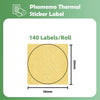 Phomemo M110 M108 M100 M120 M200 M220 M221 Round Circle Label - Thermal Labels for Price, Name, Address, Logo, Barcode, 50mm*50mm, Gold (140 Labels, 1 Roll)for standard printer - Phomemo