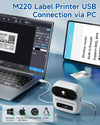 Phomemo M220 Label Maker, New Flagship 3.14 Inch Bluetooth Portable Thermal Label Printer for Barcode, Address, Labeling, Mailing, File Folder, Easy to Use, Support Phone&PC - Phomemo