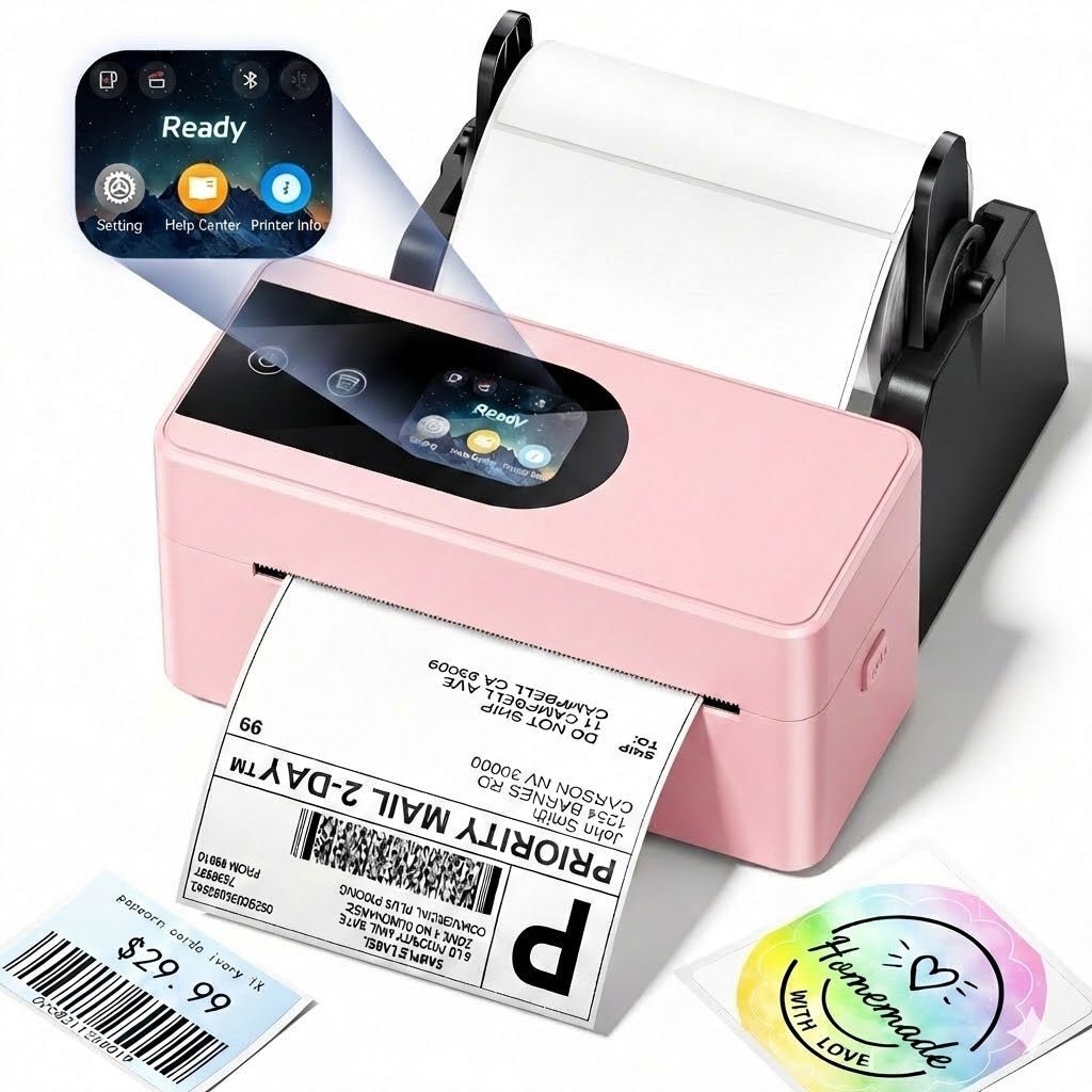 Touchscreen Printer Phomemo PM64D Bluetooth Thermal Label Printer with Touchscreen