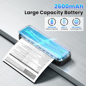 Phomemo Portable Printers Wireless for Travel, M832 Inkless Thermal Printer Support 8.5'' x 11'' US Letter & A4 Size, Mobile Printer Compatible with iPhone Android Laptop, Bluetooth Printer with Case - Phomemo