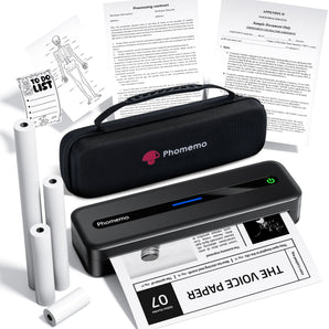 Phomemo Portable Printers Wireless for Travel, M832 Inkless Thermal Printer Support 8.5'' x 11'' US Letter & A4 Size, Mobile Printer Compatible with iPhone Android Laptop, Bluetooth Printer with Case - Phomemo