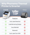 Phomemo Shipping Label Printer with Screen and Built-in Label Bin D421R 4x6 Bluetooth Thermal Printer with RFID Auto Detection, Real-time Paper Display, Only Compatible with D421R Labels,Standard Printer - Phomemo